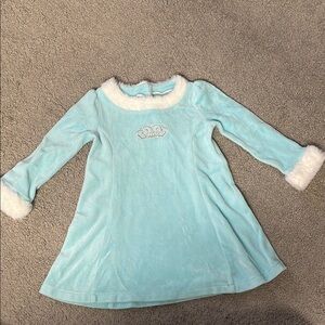 Gymboree 2022 Light Blue Princess Crown Long Sleeve Winter Dress | Size 2T